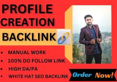 build 30 social media profile creation backlink or pr...