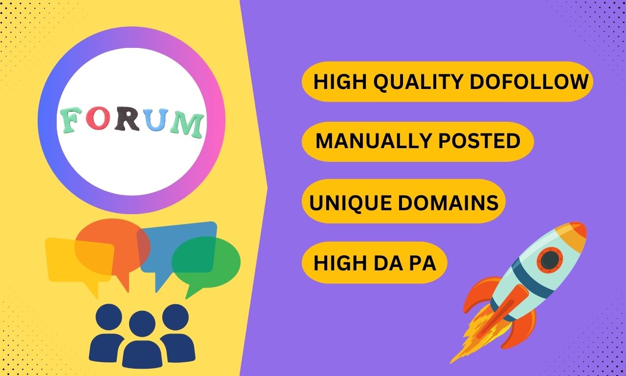 I will create 65 forum posting dofollow backlinks to ...