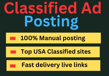 i will create 30 seo classified ads on top classified...