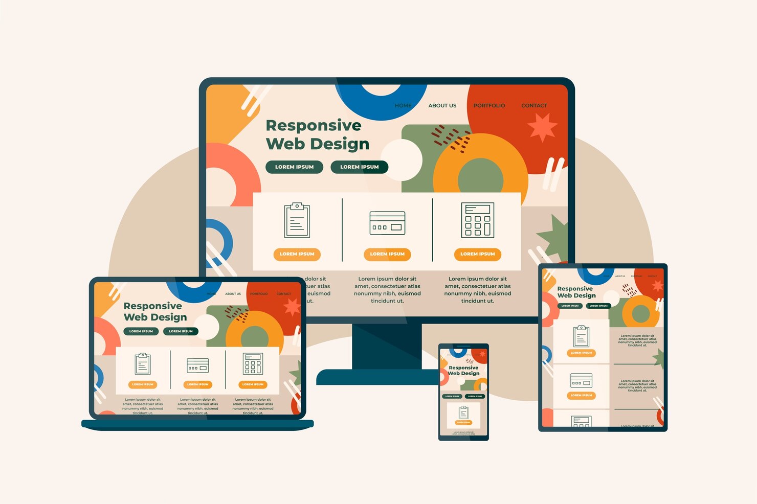 Responsive Website with 4 pages and a contact form