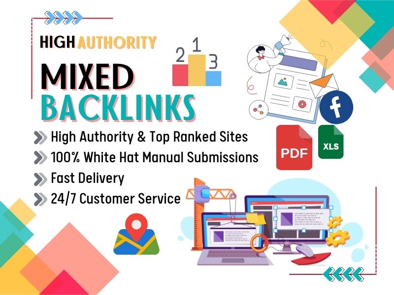 I will manually do 100 high authority mixed backlinks...