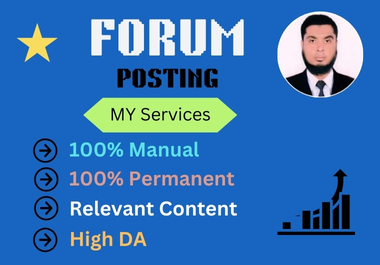 I will do 60 forum posting backlinks on high authorit...