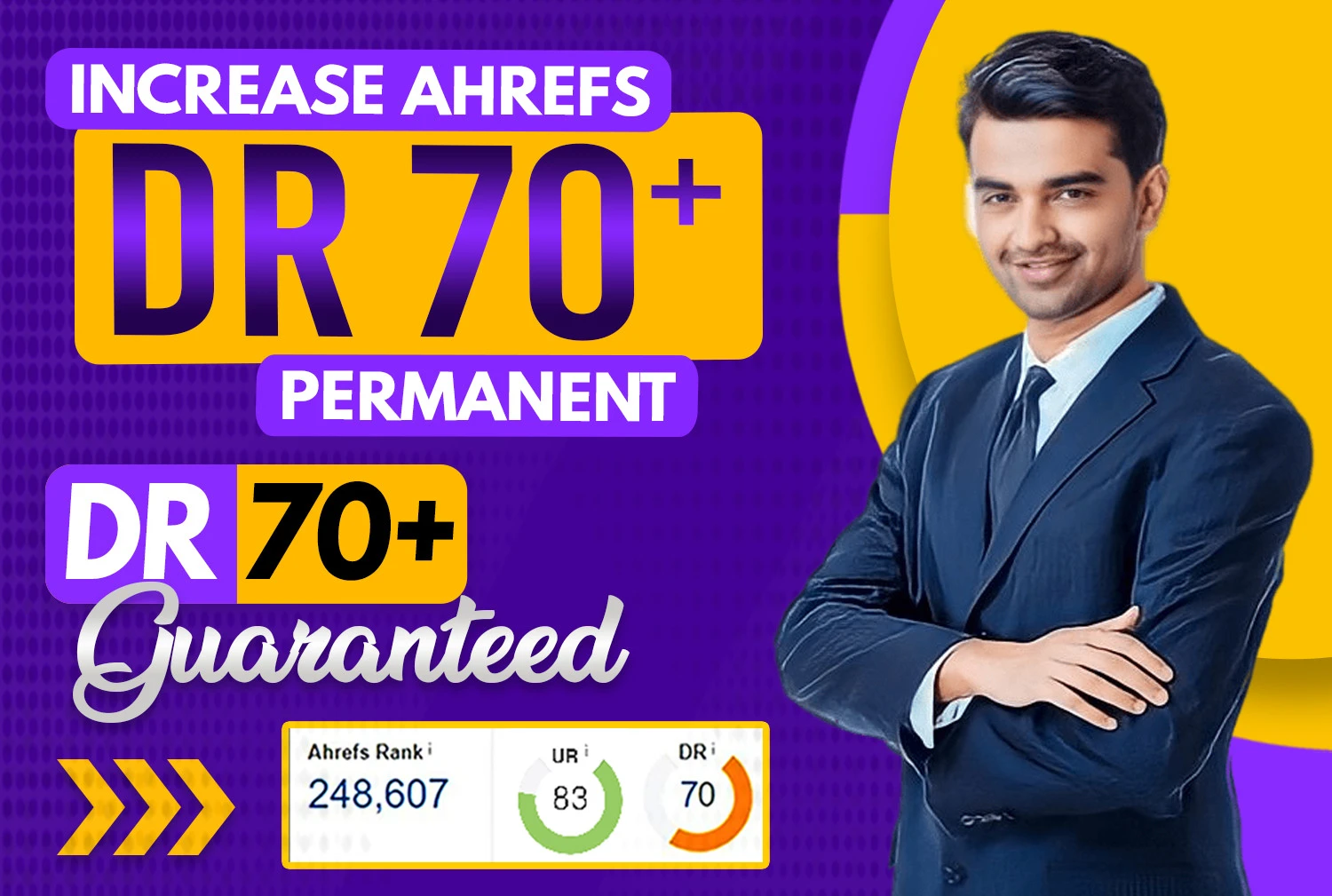 I will increase domain raiting ahrefs DR 50+ with hig...
