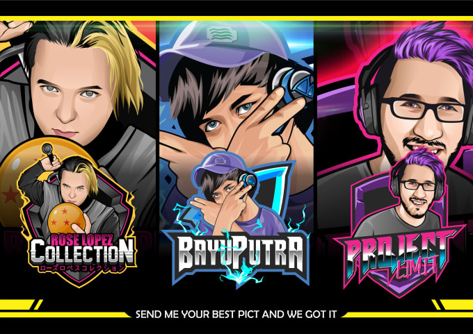 I will design youtube, gaming twitch, mascot and av...