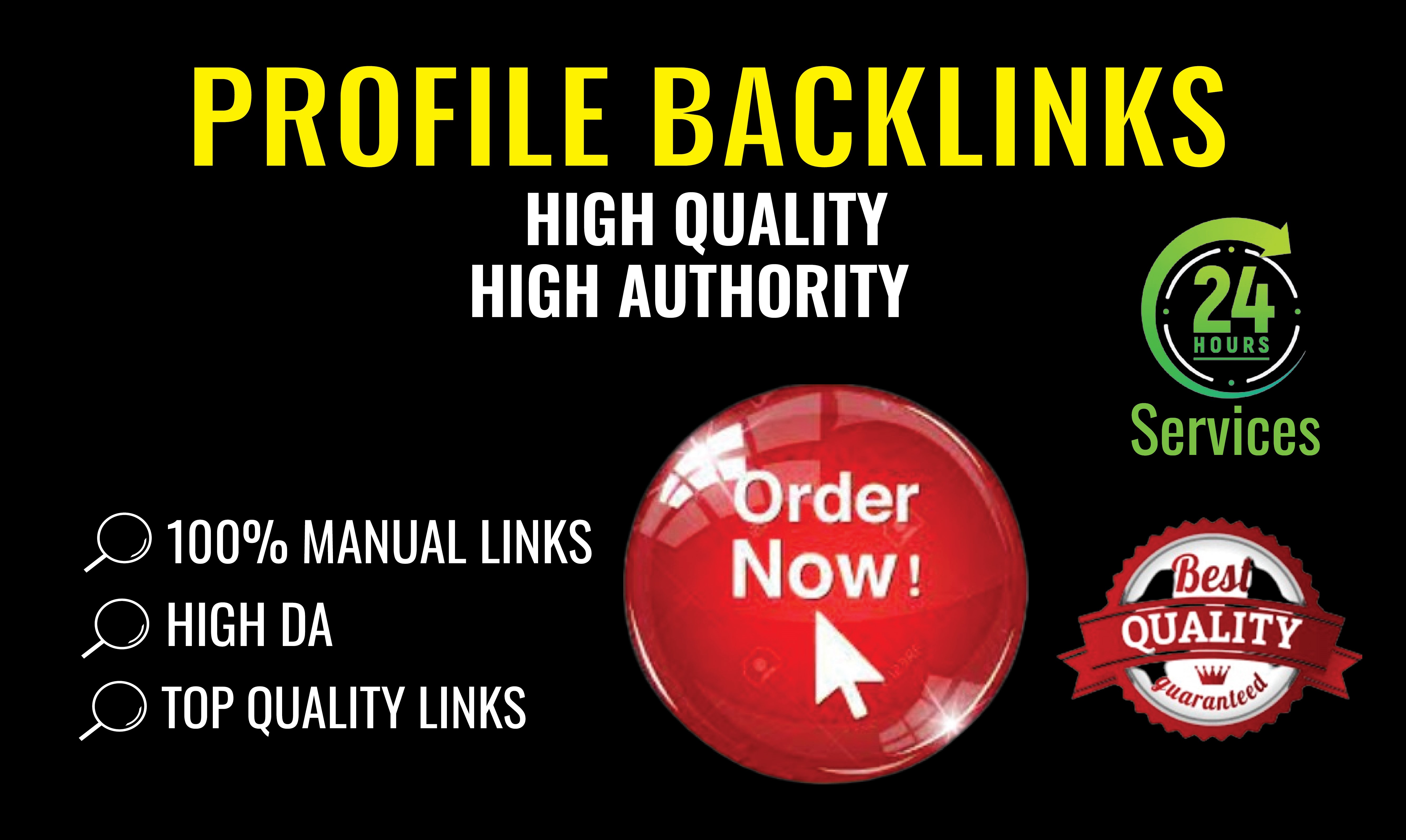 Profile backilinks, High quality, High Authority