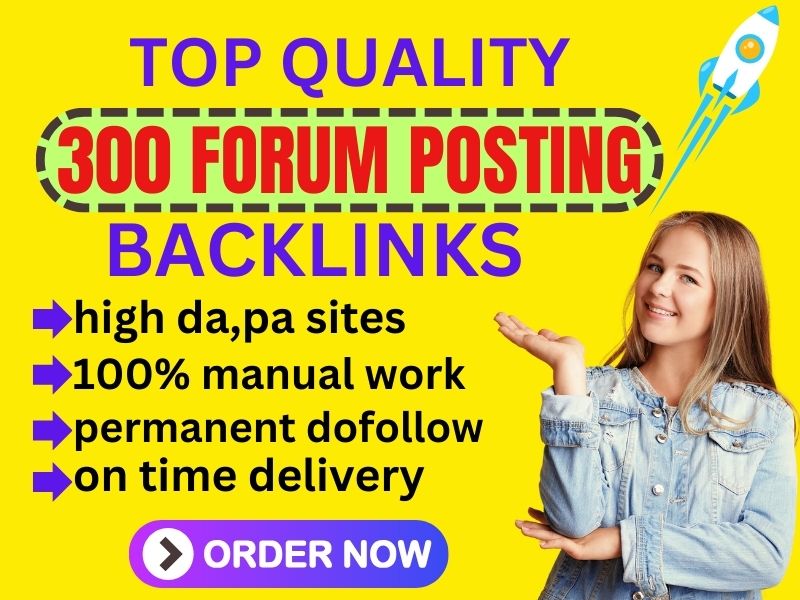 I will manually create 300 forum posting backlinks to...