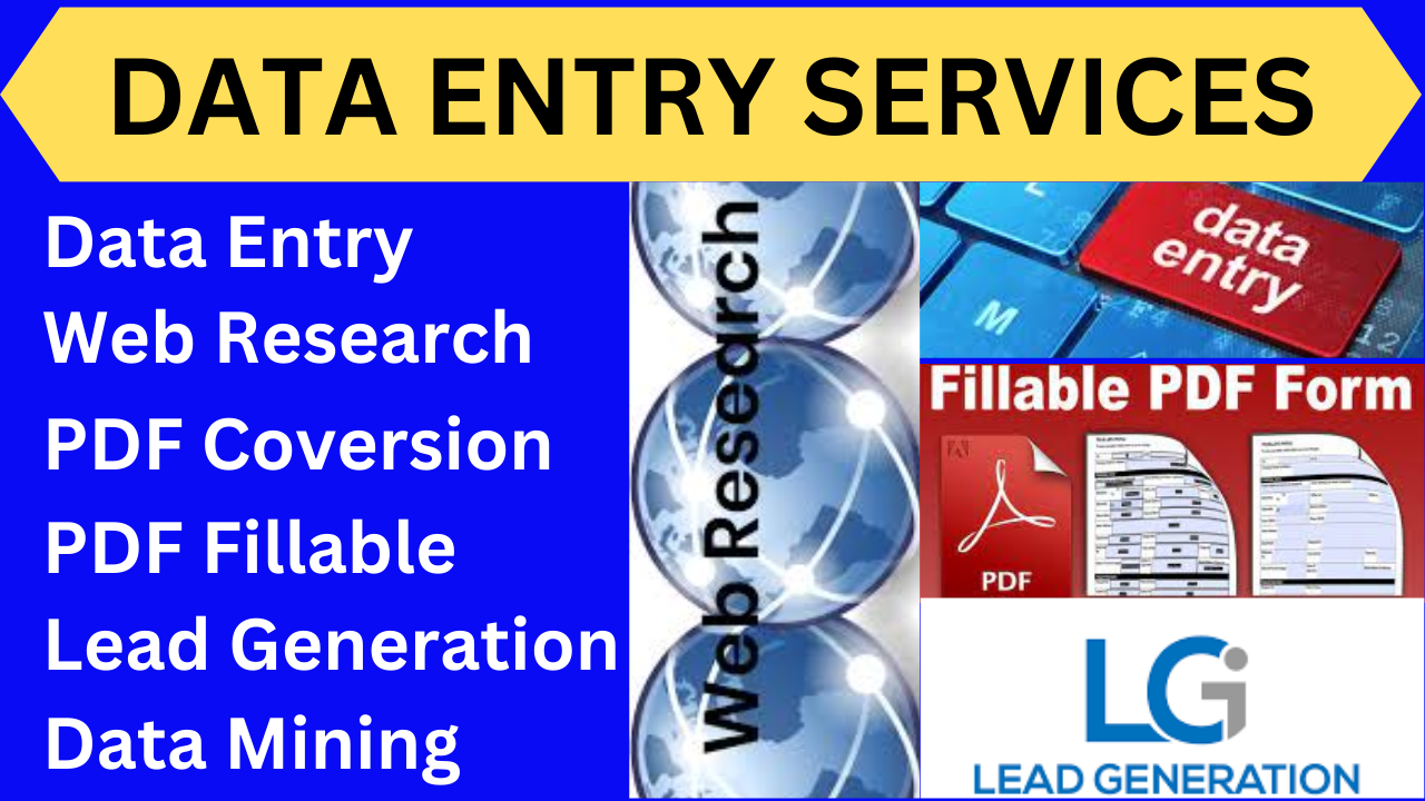 Data Entry service, Web research, PDF Conversion, ...