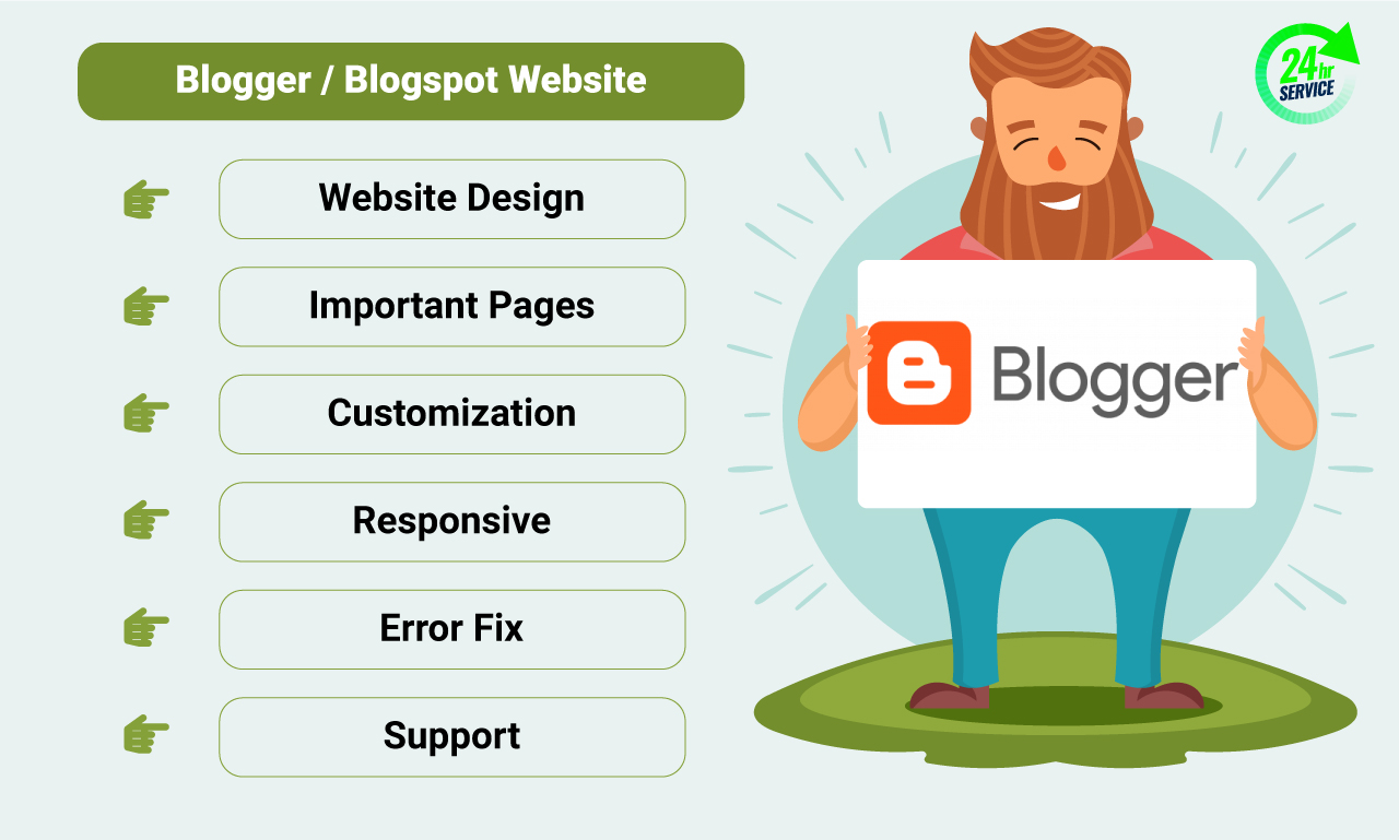 build a complete responsive website using blogger or ...