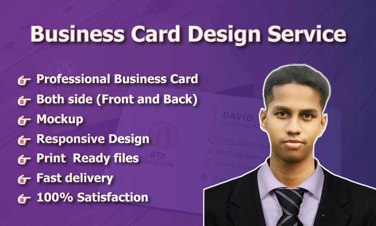 Business or Visiting cards double side design front a...