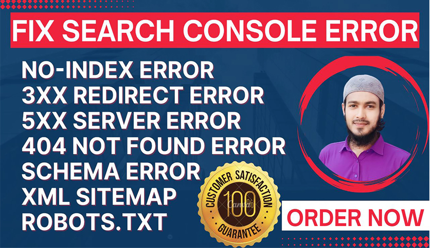 I will fix all search console errors google index 404...
