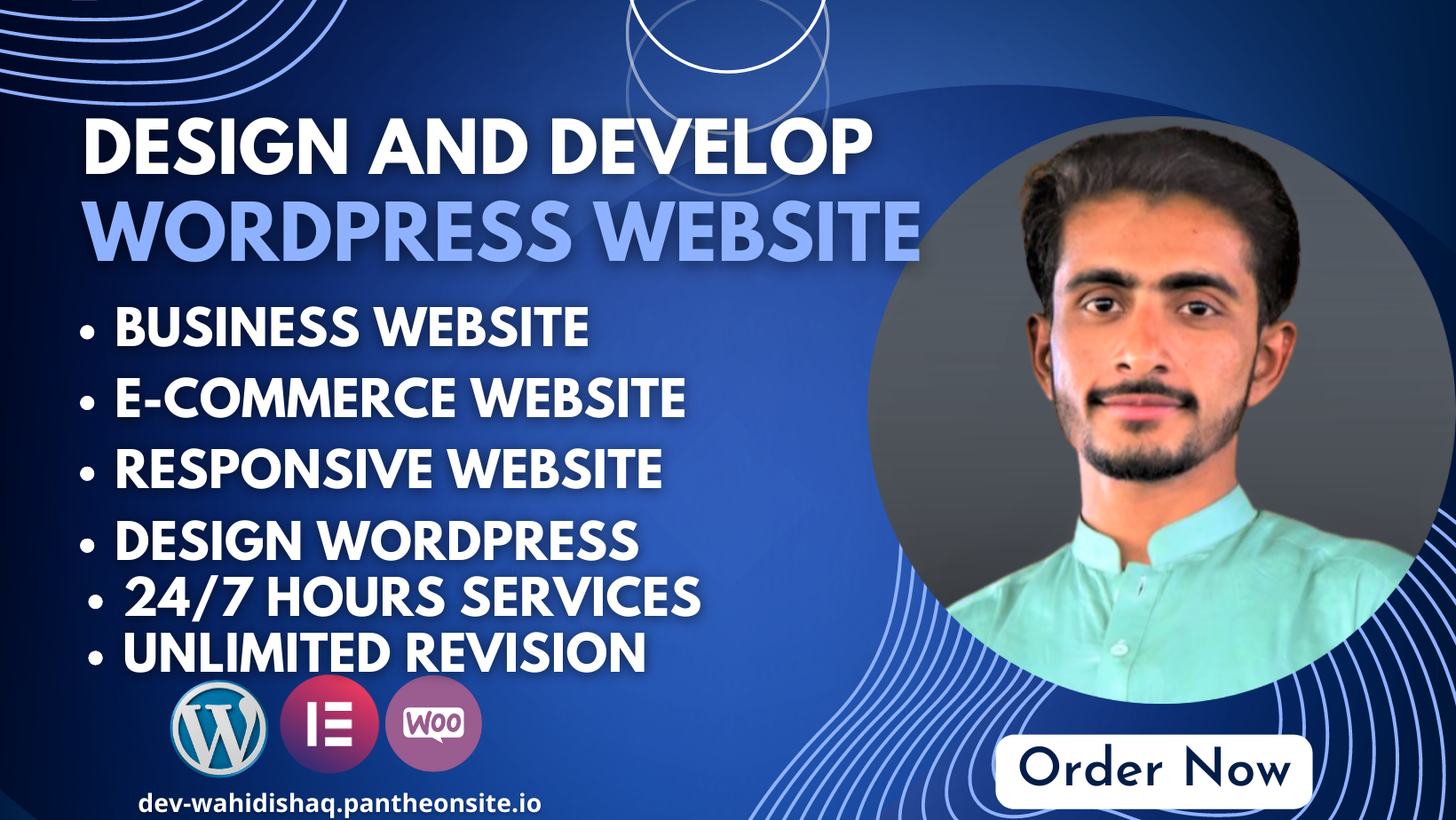 design and develop a clean responsive modern wordpres...