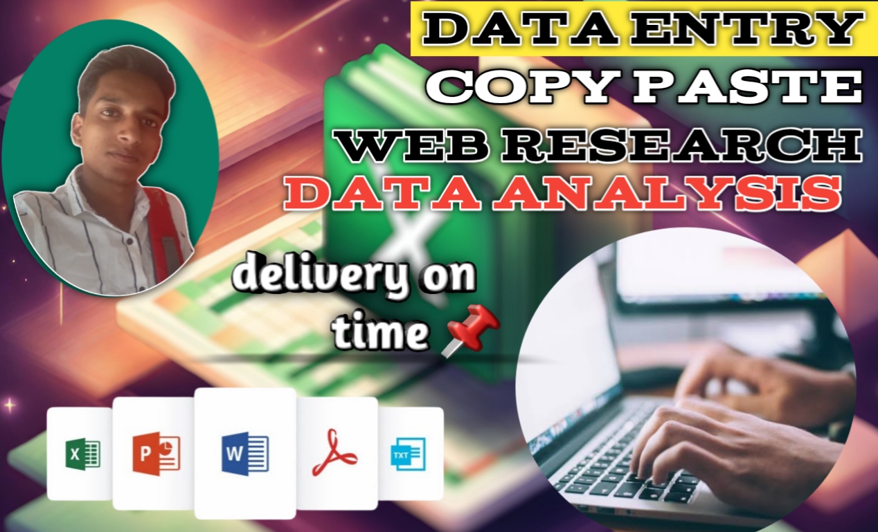 I will do work fast and accurate data entry, typing,...