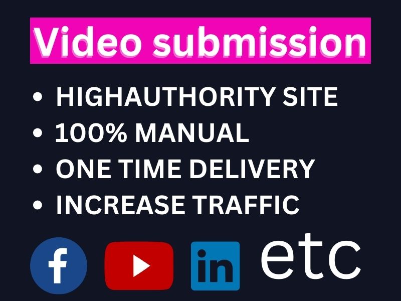 Manually submit 66 videos to popular video submission...