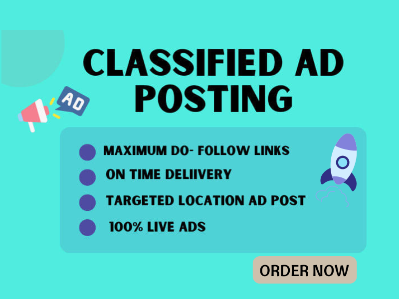 I will provide 125 classified ad posting in top class...