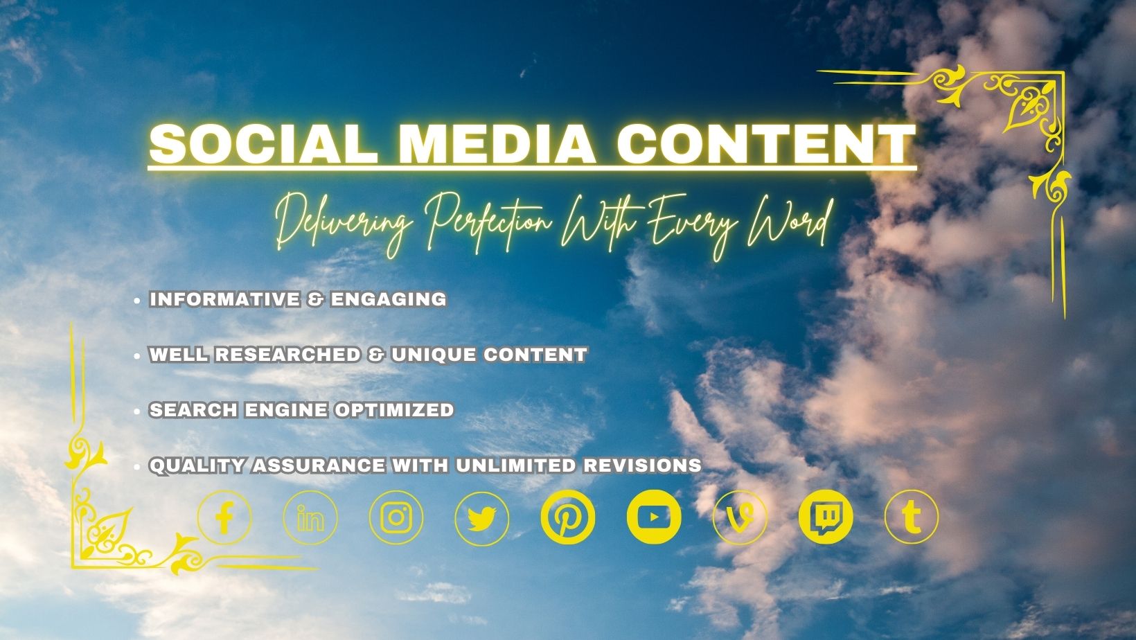 I will be your content writer and create engaging soc...
