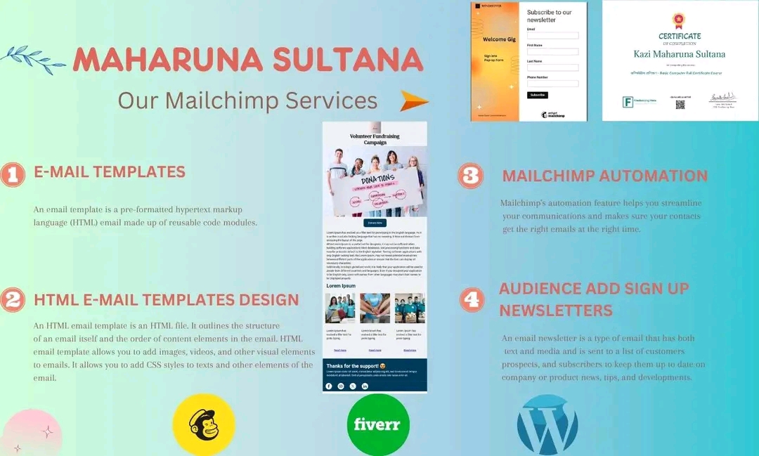 I Will Design Unique MailChimp Email Templates for Hi...