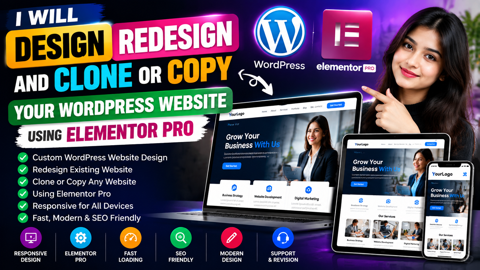 I will Design Redesign and Clone your WordPress websi...