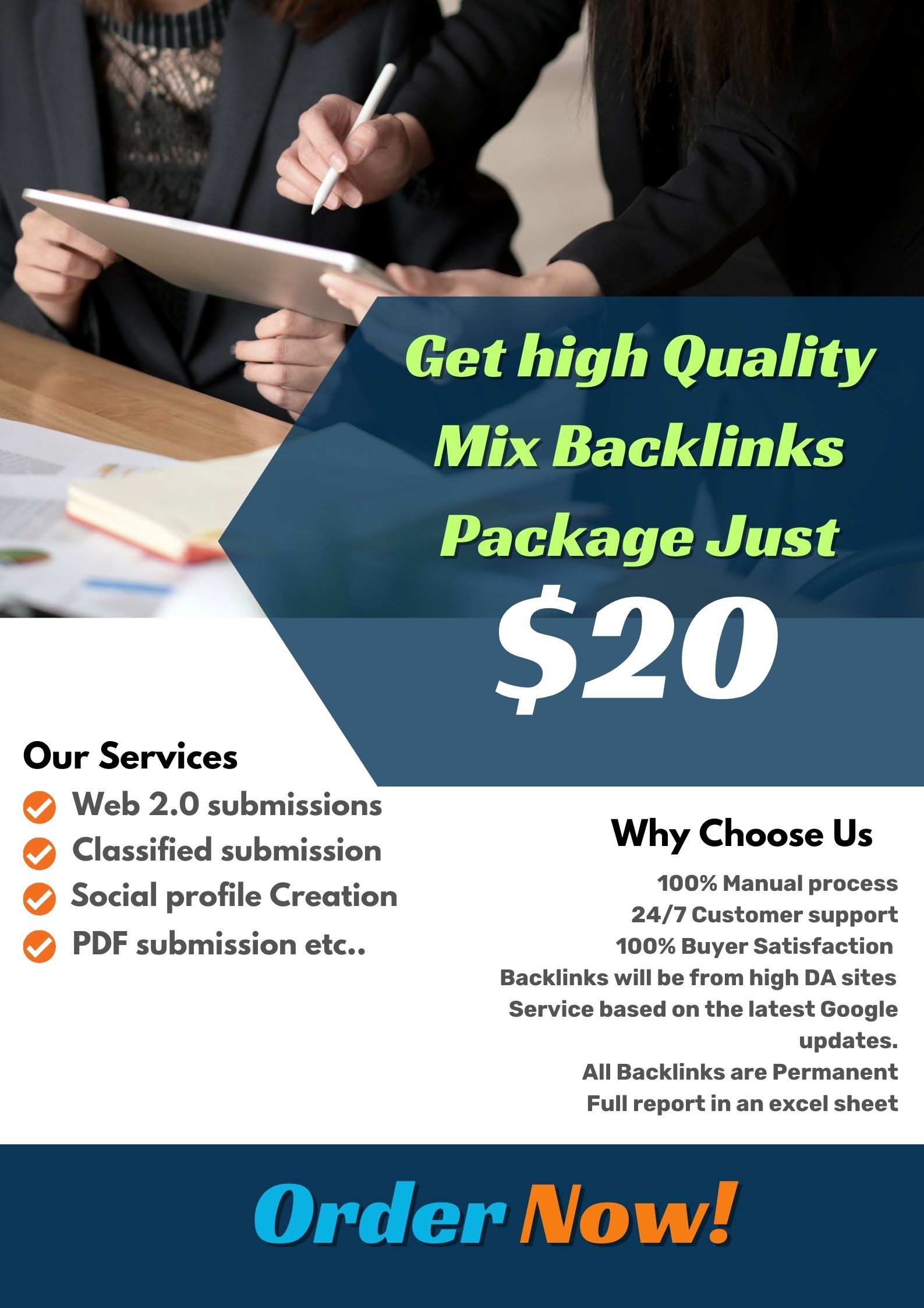 Get High Quality SEO Backlinks service package for go...