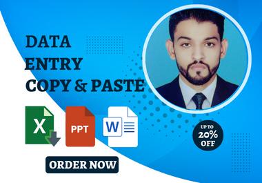 Data entry operator and fast copy paste work with 100...