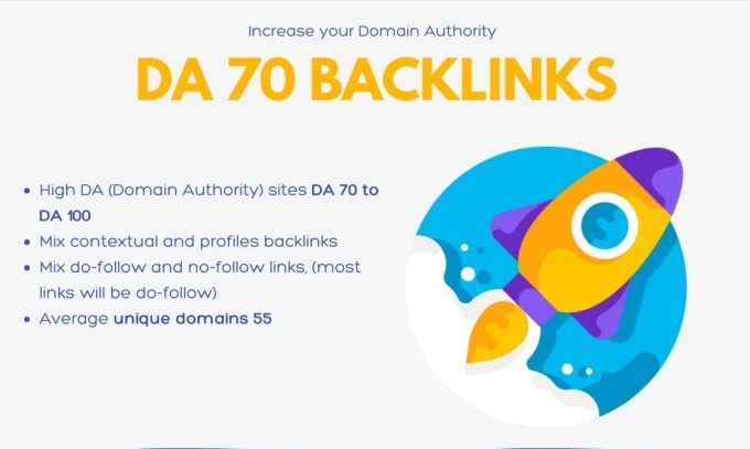 i will create 100 backlinks with Domain Authority DA ...