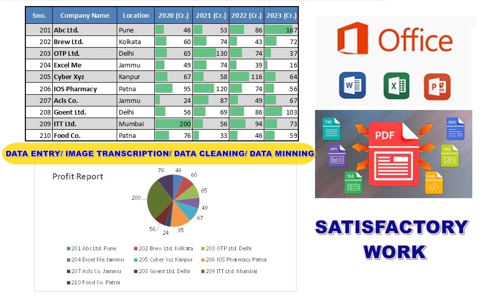 I will do data entry, data minning, data cleaning, ...
