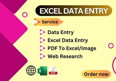 I will do accurate Excel data entry, web research, ...