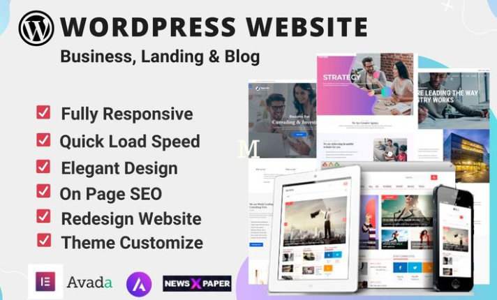 I will design clean and responsive wordpress website ...