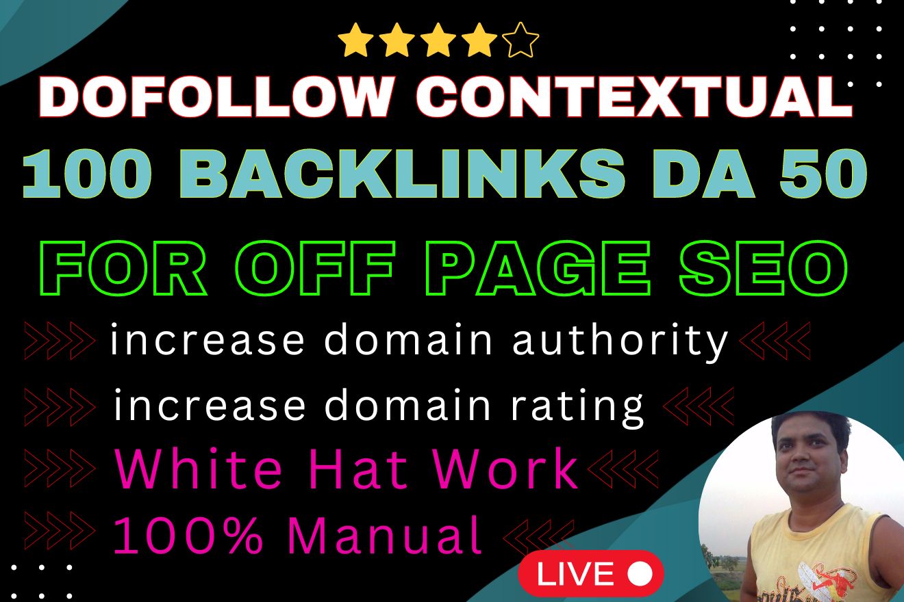 da 50 dofollow contextual 100 backlinks for off page ...