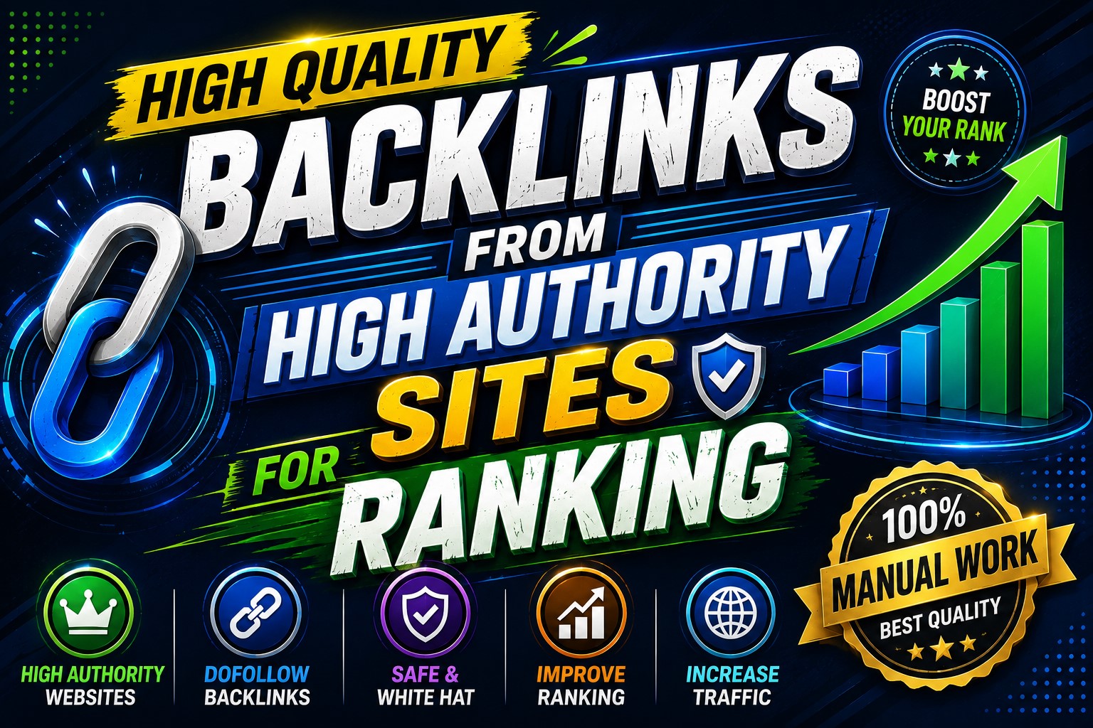 I will post 100 high quality backlinks from high auth...