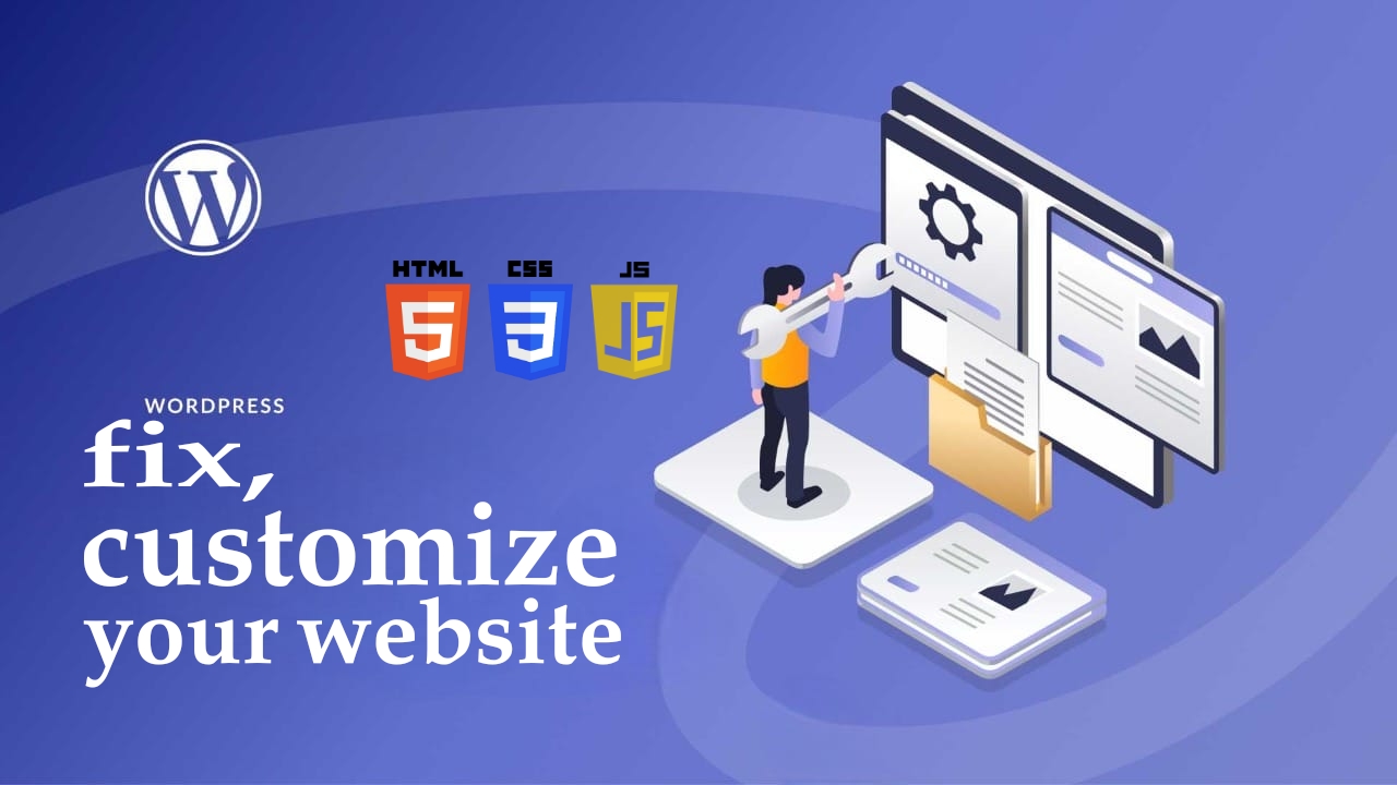 fix wordpress website errors and customize it