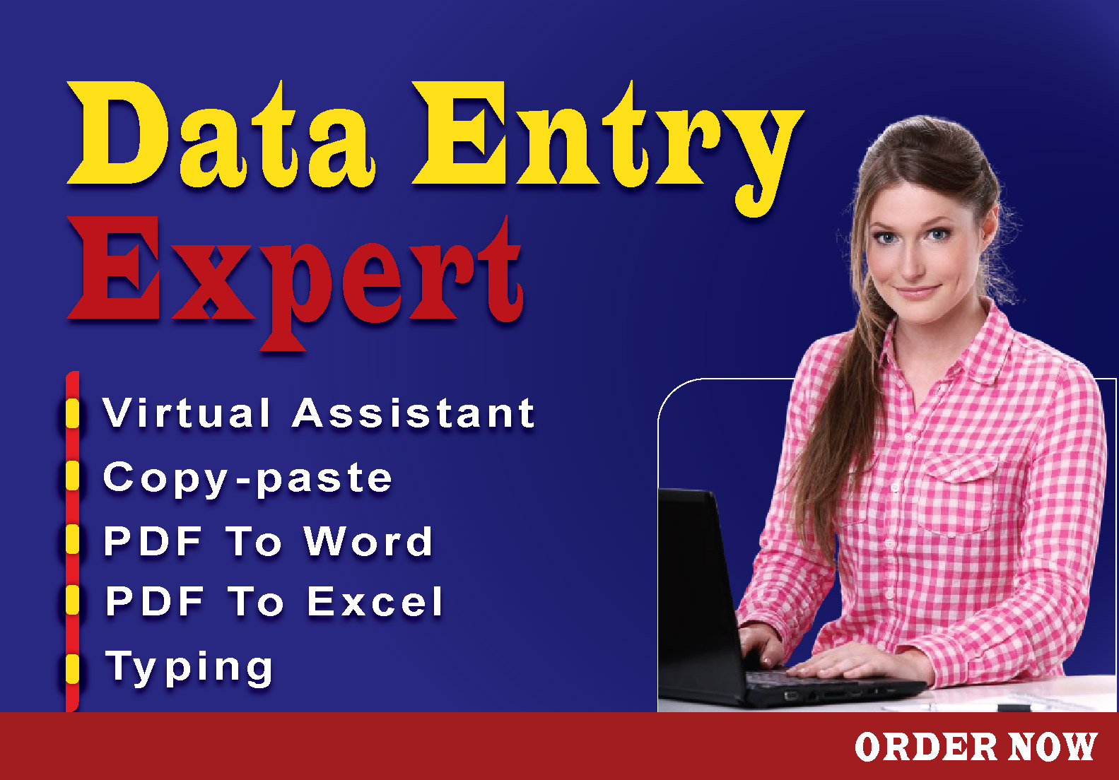 I will do a virtual assistant for data entry, data m...