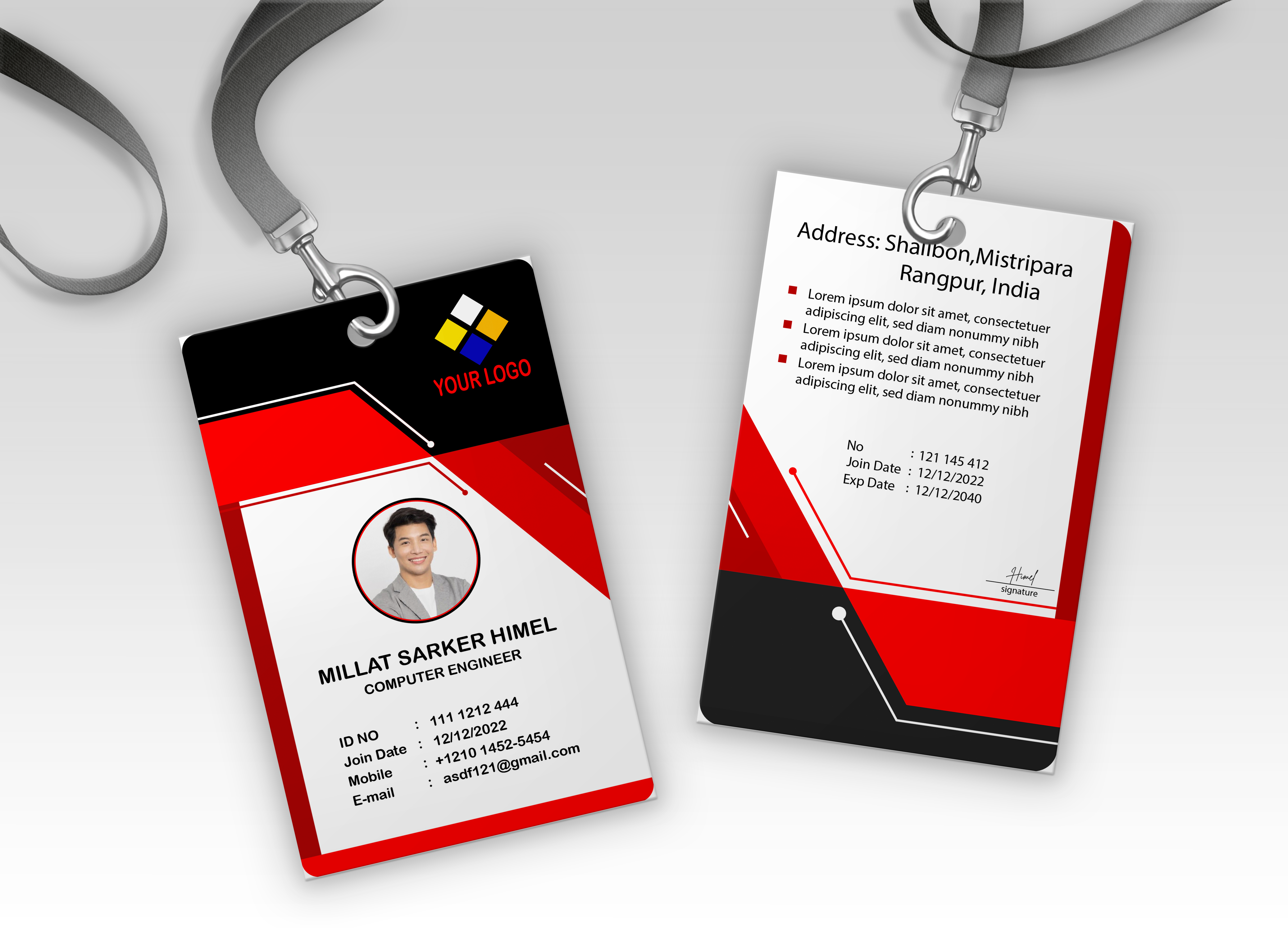 I will create eye catching id badge, id card