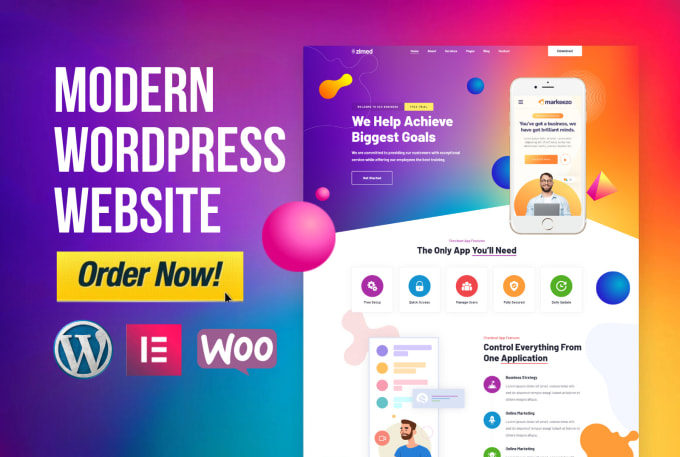 will build a wordpress landing page using elementor i...