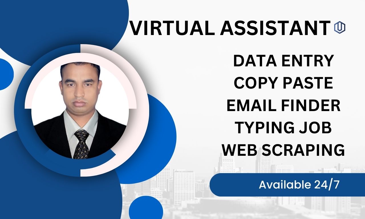 I will be your virtual assistant for data entry, ema...