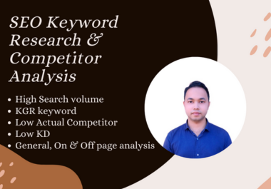I will do profitable KGR keyword research and competi...