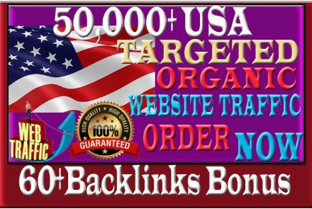 I will provide organic USA web traffic 50, 000+