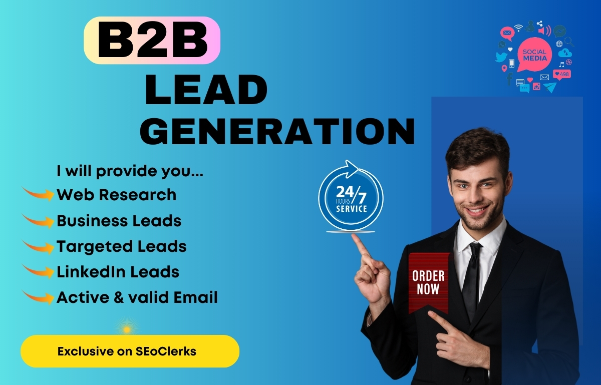 I will furnish B2B lead generation active & valid...