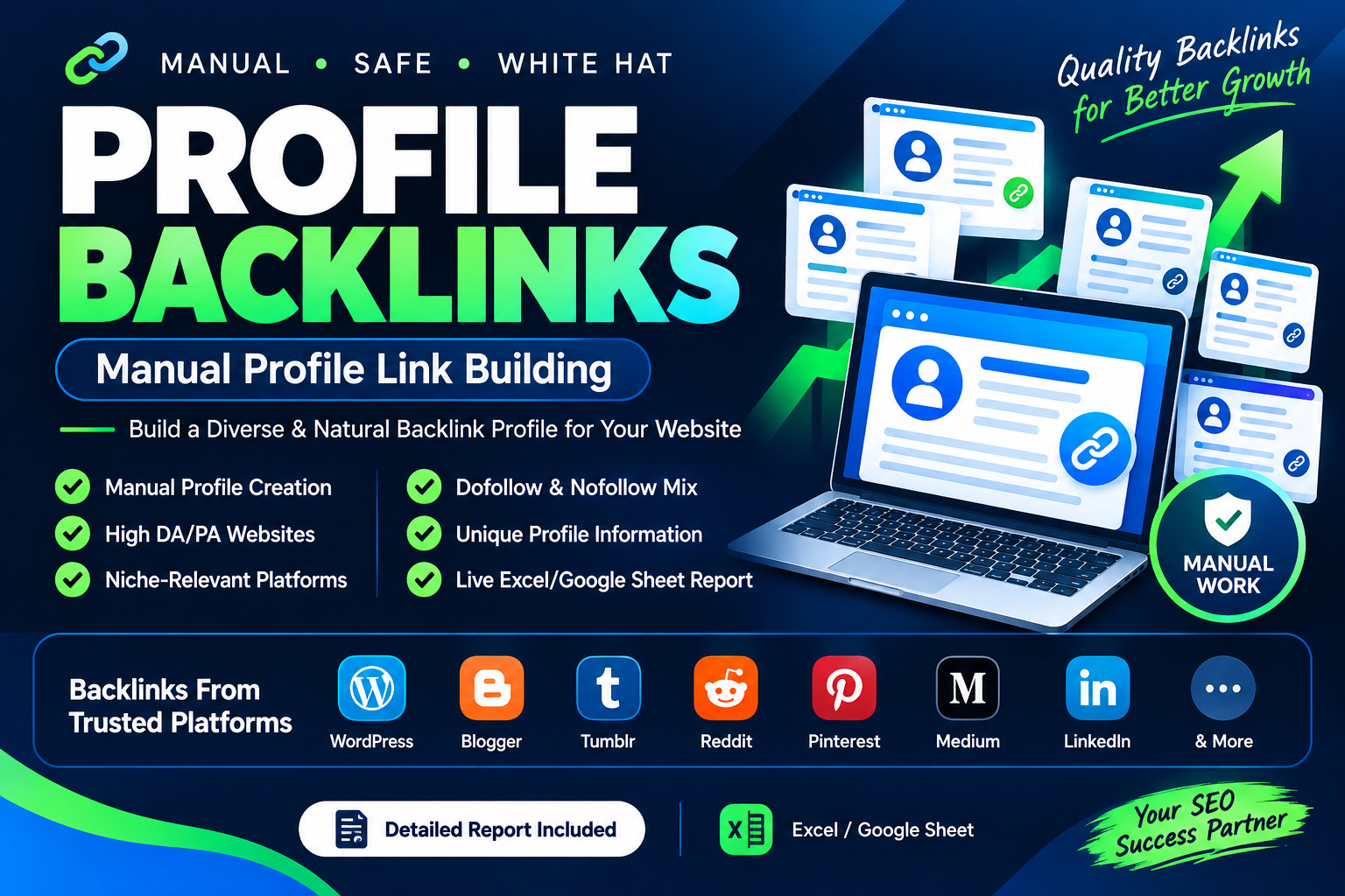 I will build high quality SEO profile backlinks with ...