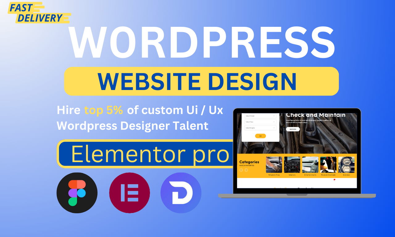 I will create Custom wordpress website using elemento...