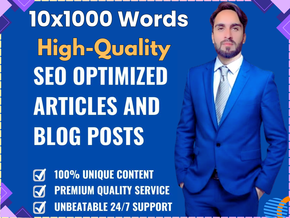 10x1000 words High quality SEO article, blog post, ...