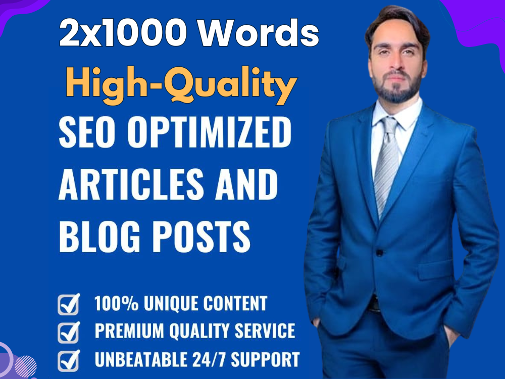 I can write 2x1000 SEO rich words High-Quality unique...
