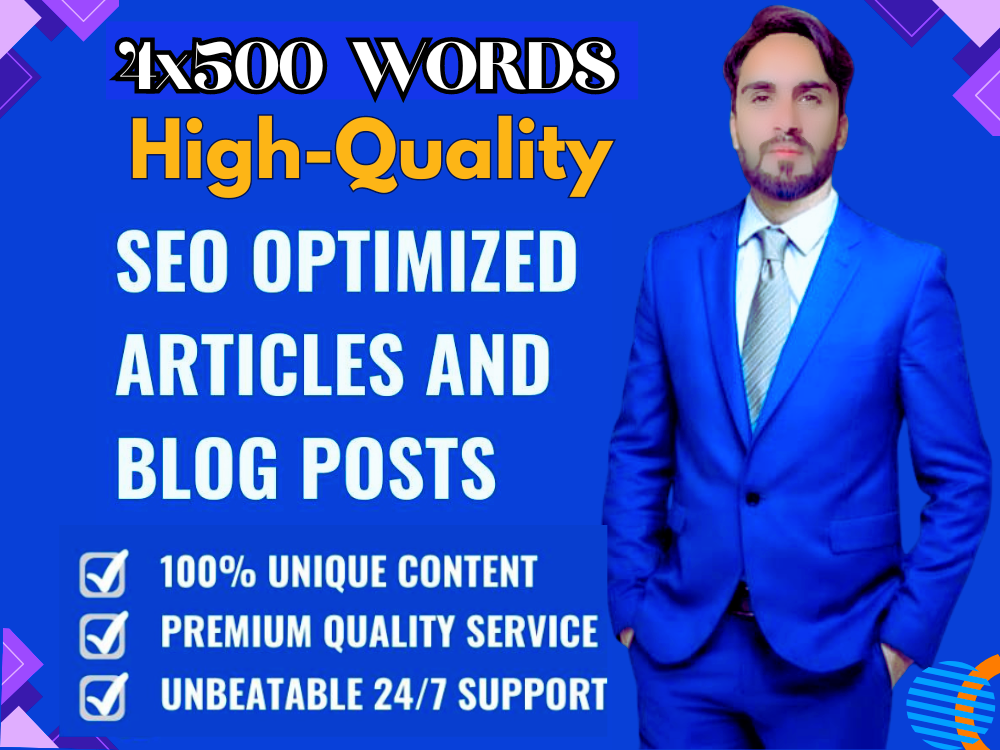 I Will Write 4x500 SEO-Rich, High-Quality, Unique A...