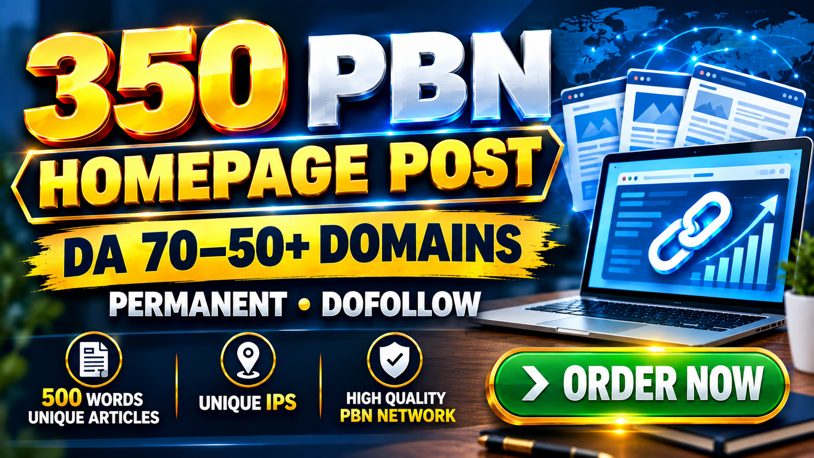 Get 350 Super Authority DA 50-70 Homepage PBN Backlin...
