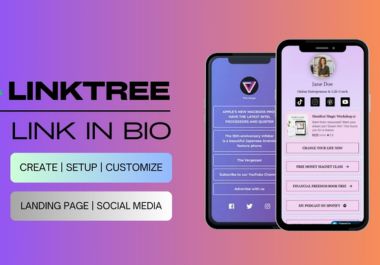 I will setup and customize linktree bio link for soci...