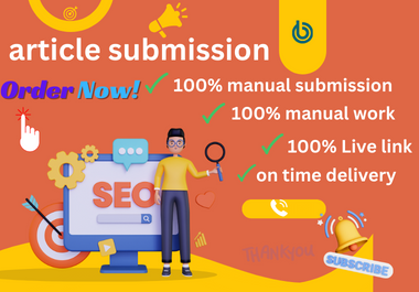 I will SET UP 100 article submission SEO Backlinks Hi...