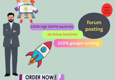 I will forum posting backlinks 40 high authority link...