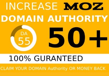 I will increase domain authority moz da 50 plus ranki...