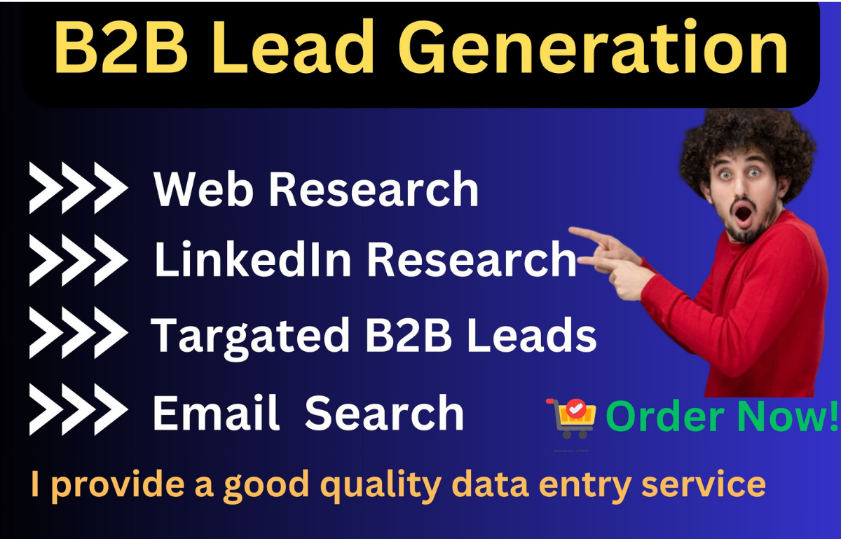I will do B2B Lead Generation, web research and Data ...