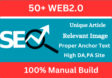 I will 50+ high quality web 2.0 backlinks for your we...