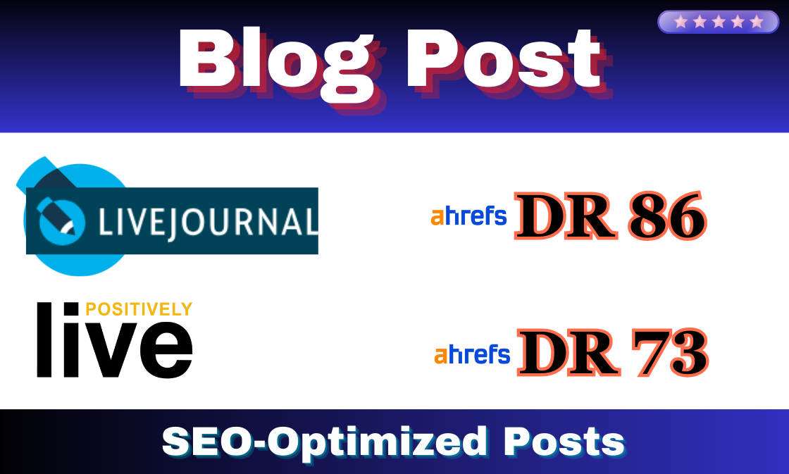 Publish 2 SEO-friendly blog posts on LiveJournal and ...